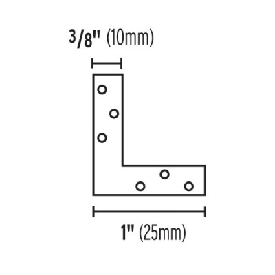 24 Ángulos Planos De Refuerzo De Acero De 1/2" X 3/8" Fiero (ECAN-1)