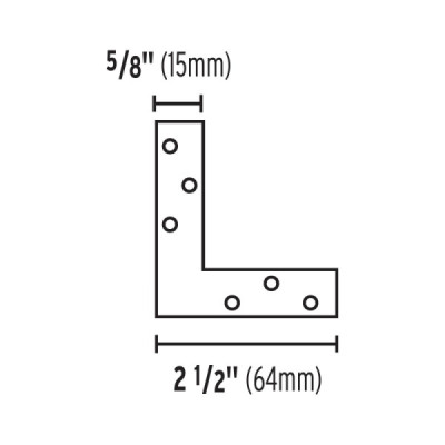 24 Ángulos Planos De Refuerzo De Acero De 2.1/2" X 5/8" Fiero (ECAN-)
