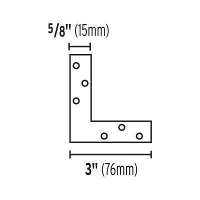24 Ángulos Planos De Refuerzo De Acero De 3" X 5/8" Fiero (ECAN-3)