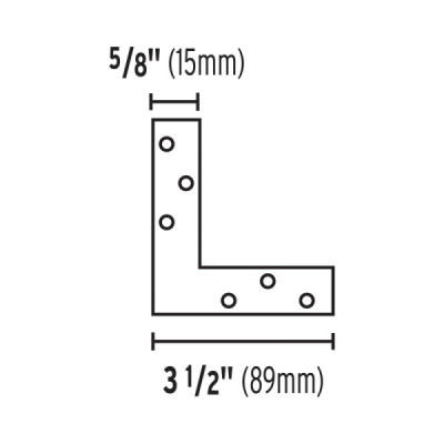 24 Ángulos Planos De Refuerzo De Acero De 3.1/2" X 5/8" Fiero (ECAN-3-1/2)
