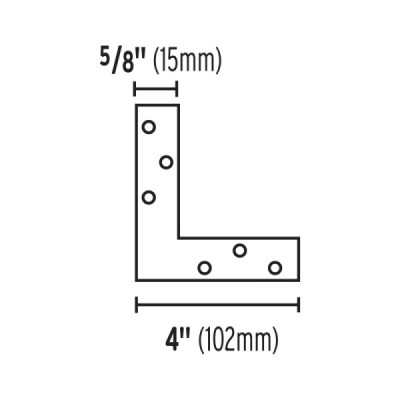 24 Ángulos Planos De Refuerzo De Acero De 4" X 5/8" Fiero (ECAN-4)