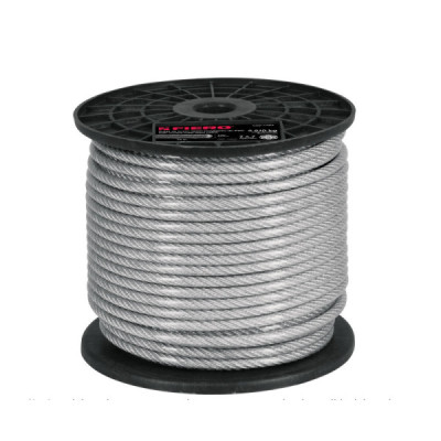 Guaya De Acero 1/4" Recubierta Pvc De 75 M, Carga 2.210 Kg Fiero (CAB-1/4RX)