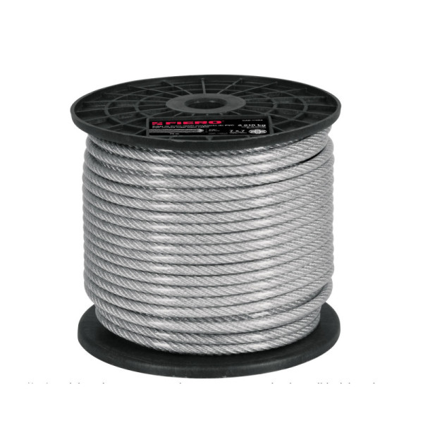 Guaya De Acero 1/16" Recubierta Pvc De 75 M, Carga 170 Kg Fiero (CAB-1/16RX)