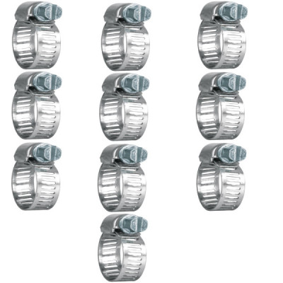 10 Mini Abrazaderas En Acero Inoxidable Desde 13 Mm A 19 Mm Fiero (AB-06)
