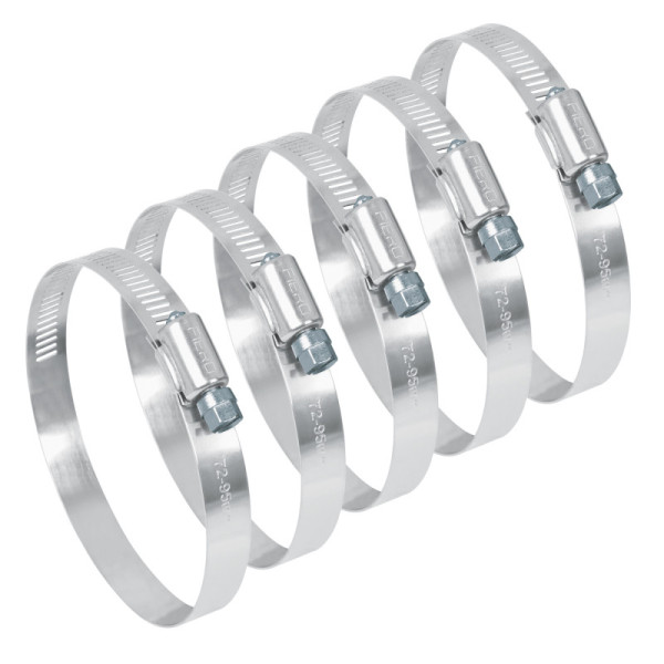 5 Abrazaderas En Acero Inoxidable Desde 72 Mm A 95 Mm Fiero (AB-52)