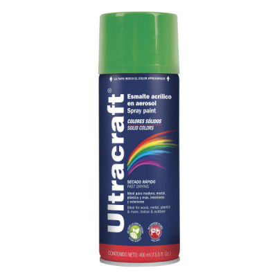 Pintura Verde Irlandés En Aerosol De 400 Ml, Secado Rápido Ultracraft (PA-VI-U)