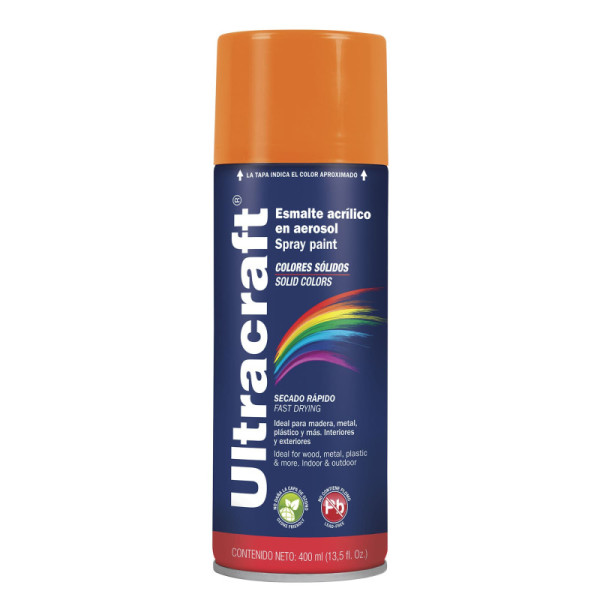 Pintura Amarilla En Aerosol De 400 Ml, Secado Rápido Ultracraft (PA-CA-U)