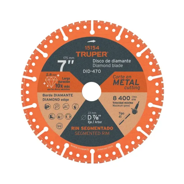 Disco Diamante Corte Metal 7 Truper (DID-470 - 15154)