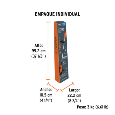 Guadaña Eléctrica 13'' 550w Telescópica Truper Hilo 1.6mm (101263)