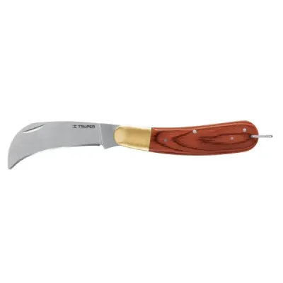 Cuchillo Industrial Electricista 8'x2mm Truper Mango Madera