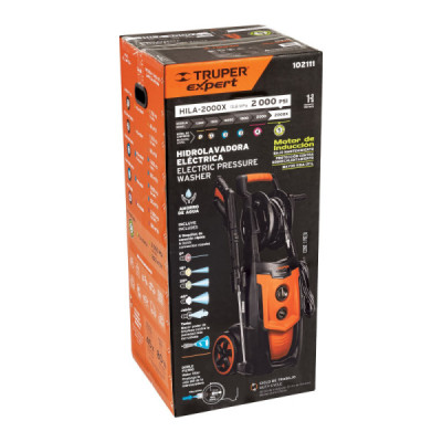 Hidrolavadora Eléctrica 2000 Psi 2100 W Truper 5 Boquillas (HILA-2000X)