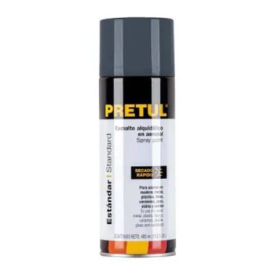 Pintura Aerosol Gris Primario 400ml Pretul Secado Rápido