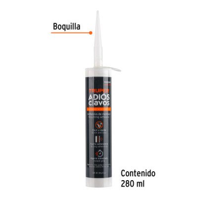 Adhesivo Montaje Adiós Clavos 420g Truper Agarre Instantáneo (102280)