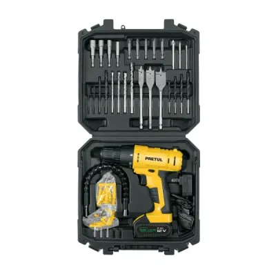 Juego Taladro Inalámbrico 3/8' 12v Pretul Set Herramientas