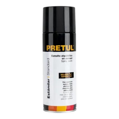 Pintura Aerosol Negro Mate 400ml Pretul Secado Rápido