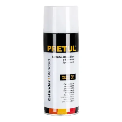Pintura Aerosol Blanco Mate 400ml Pretul Secado Rápido