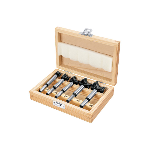 Juego 5 Brocas Forstner Madera 15mm A 35mm Truper Estuche (JBFM-5)
