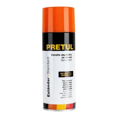 Pintura Aerosol Naranja 400ml Pretul Secado Rápido