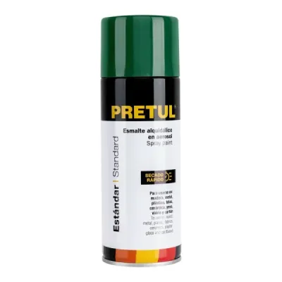 Pintura Aerosol Verde Hoja 400ml Pretul Secado Rápido
