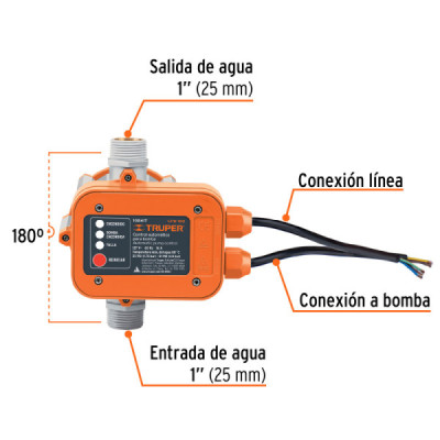 Control Automático Bomba Periférica 145psi Truper 16a 120v (CPB-180)