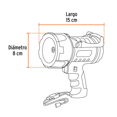 Linterna Reflector Led 2000lm Truper Tipo Batería Recargable (LARE-2000)
