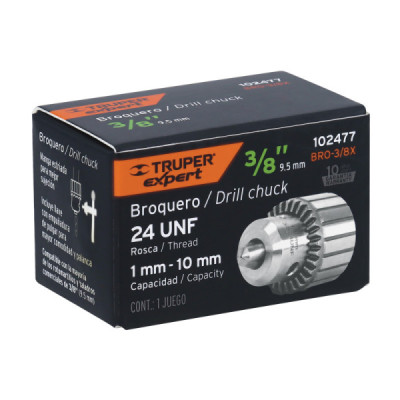 Mandril Taladro 3/8'' Con Llave Truper Expert 2-13mm Acero (102477) Mandril Taladro 3/8'' Con Llave Truper Expert 2-13mm Acero (102477)