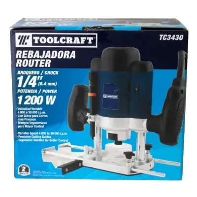 Ruteadora De 1/4' 1.200 W Toolcraft Con Velocidad Variable