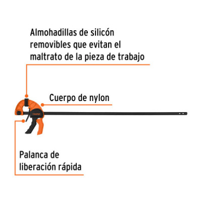 Prensa Ajuste Rápido 24'' Largo 31'' Truper Capacidad 75 Kg (102626)