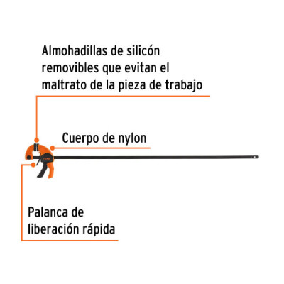 Prensa Ajuste Rápido 36'' Largo 44'' Truper Capacidad 75 Kg (102628)