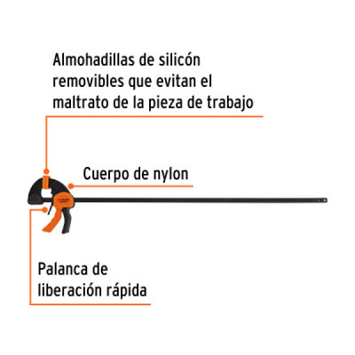 Prensa Ajuste Rápido 36'' Largo 44'' Truper Capacidad 165 Kg (102641)