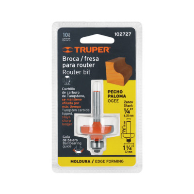 Fresa Pecho Paloma Borde 32x13mm Truper Balinera 1/2'' (BROU-PP1-1/4X)