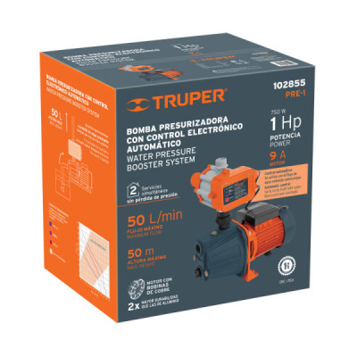 Bomba Presurizadora Agua 1hp Automática Truper Altura 50m (PRE-1)
