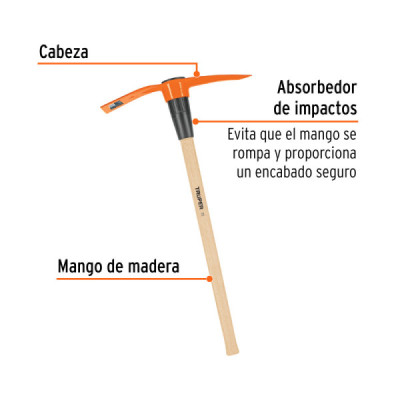 Pica Zapapico 5 Lb Mango Madera 36'' Truper Absorbe Impactos (102966)