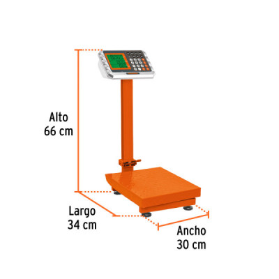 Báscula Plataforma Plegable 80 Kg 30x34x66 Cm Lcd Truper (BAS-80PLA)