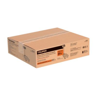 Báscula Plataforma Plegable 80 Kg 30x34x66 Cm Lcd Truper (BAS-80PLA)