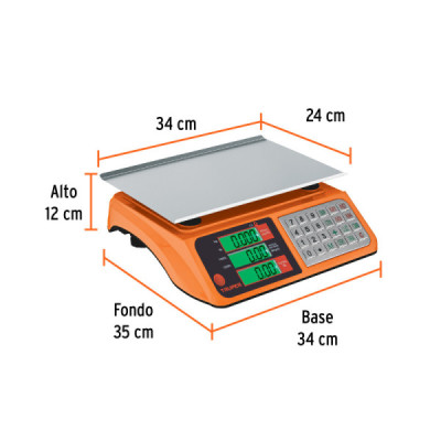 Báscula Electrónica Multifuncional Portable 40 Kg Lcd Truper (BASE-40U)