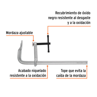 Prensa Rápida Tipo F 16'' Largo 20'' Truper Expert 610 Kg (103162) Prensa Rápida Tipo F 16'' Largo 20'' Truper Expert 610 Kg (103162)