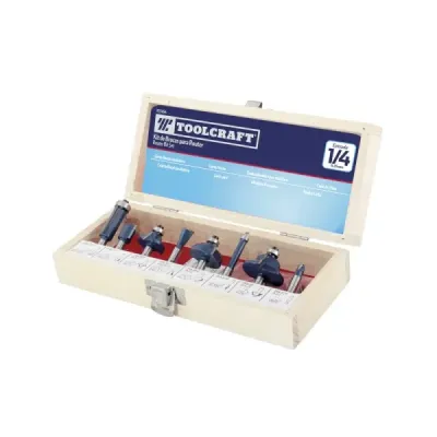 Set De 8 Fresas Para Ruteadora Toolcraft Estuche De Madera