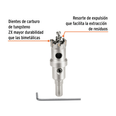 Sierra Copa Tungsteno 7/8'' Metal Truper Resorte Expulsión (103214)