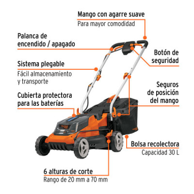 Podadora Inalámbrica Corte 13'' 40v Truper Pro 2 Baterías (103245)