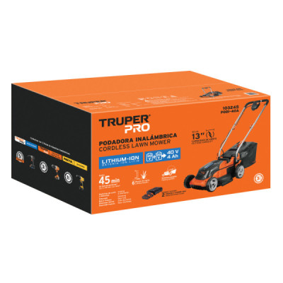 Podadora Inalámbrica Corte 13'' 40v Truper Pro 2 Baterías (103245)