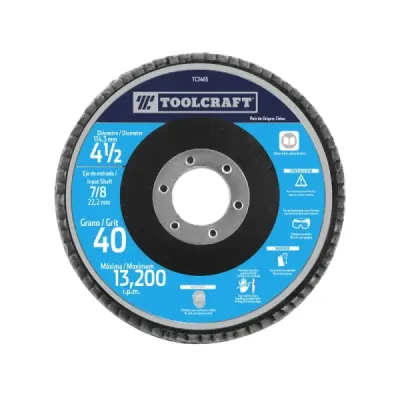 Disco Flap De 4.1/2' Grano 40 Toolcraft Desbaste Y Pulido