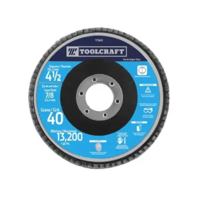 Disco Flap De 4.1/2' Grano 60 Toolcraft Desbaste Y Pulido