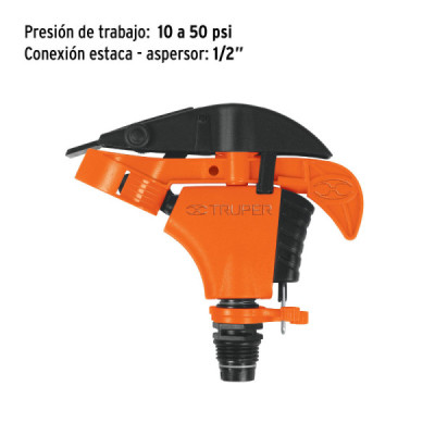 Aspersor Metálico Doble Chorro Truper Sin Estaca Riego 17 M (ASP-P)