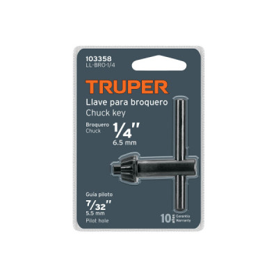 Llave Para Mandril 1/4'' Universal Truper 45g En Acero (103358)