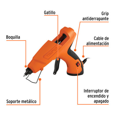 Pistola Silicona 80w Barra Grande Truper Antiderrapante (103907)