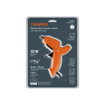 Pistola Silicona 10w Barra Pequeña Truper Antiderrapante (103908)