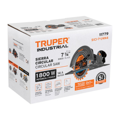 Sierra Circular 7.1/4'' 1800w Truper Industrial Corte 60mm (11779)