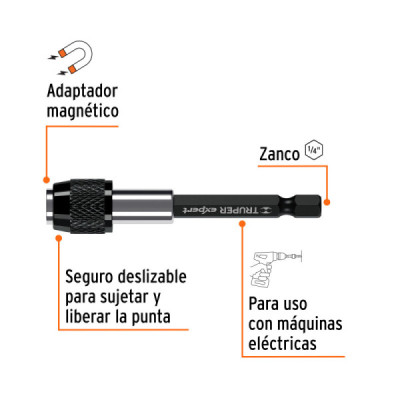 Extensión Puntas Magnética 3'' Truper Expert Cambio Rápido (11873)