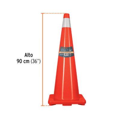 Cono Seguridad Precaución Reflectivo 90 Cm Truper 37x37 Cm (13127)